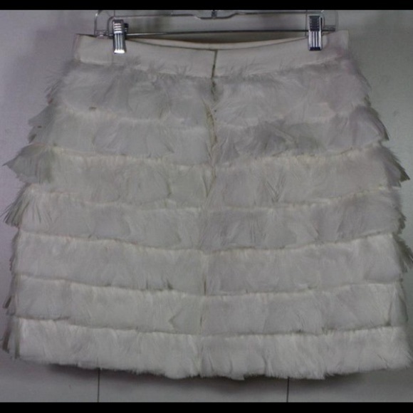 NWT Designer Women’s Club Monoco White Feather Ruffle Skirt Original $119 - Picture 9 of 16
